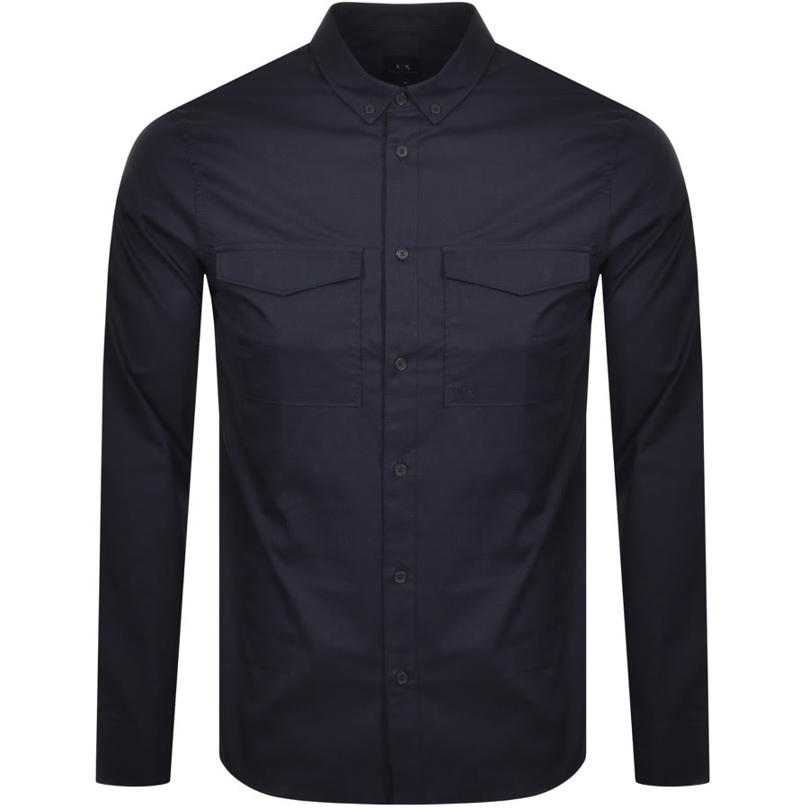 Alternative Image for ProductArmani Exchange Regular Long Sleeved Shirt Navy1